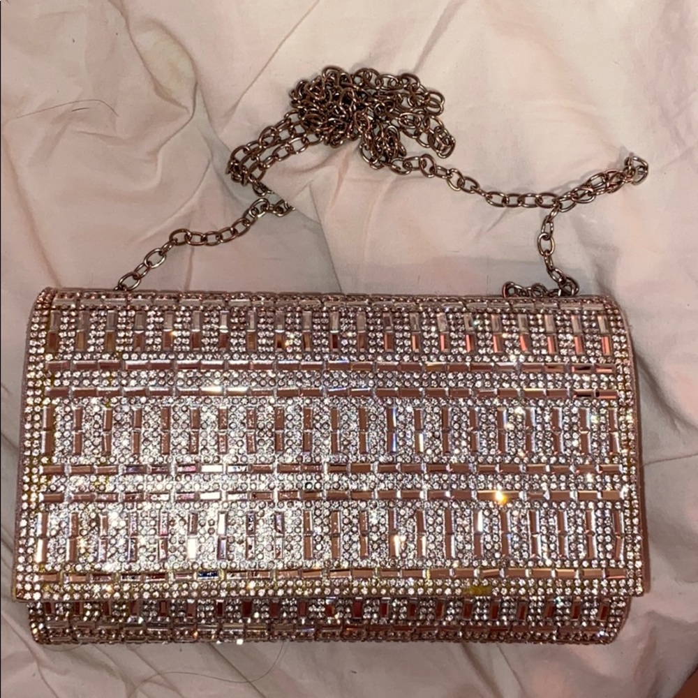 Silver clutch bag